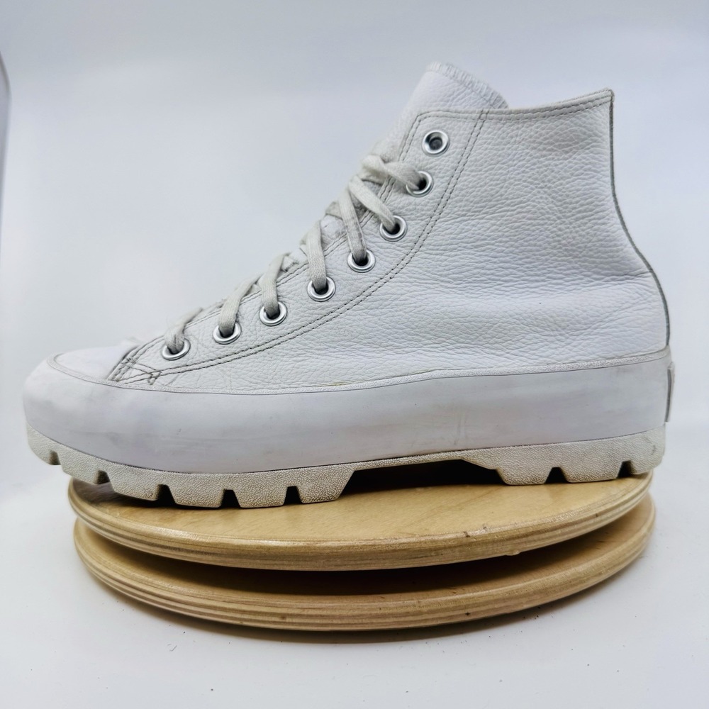 Converse Chuck Taylor All Star Lugged Hi Womens 8.5 White Leather Platform Shoes